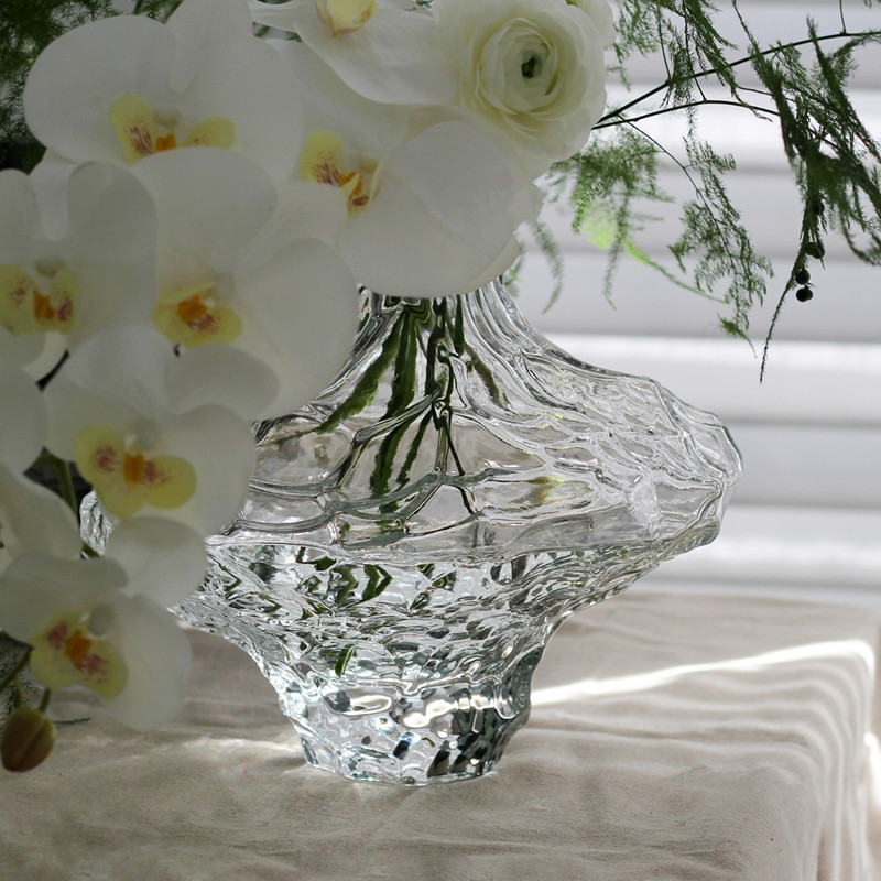 Irregular Stone Shape Transparent Flower Glass Vase - Image 4