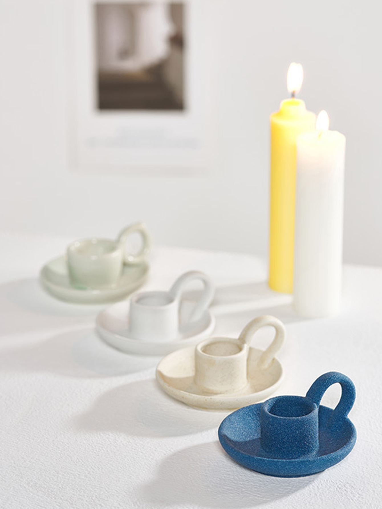 Vintage White Romantic Ceramic Candlelight Holder for Home Decoration - Image 2