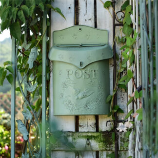 Vintage Green Outside Metal Wall Mounted Mailboxes Letter Box Home Decoration