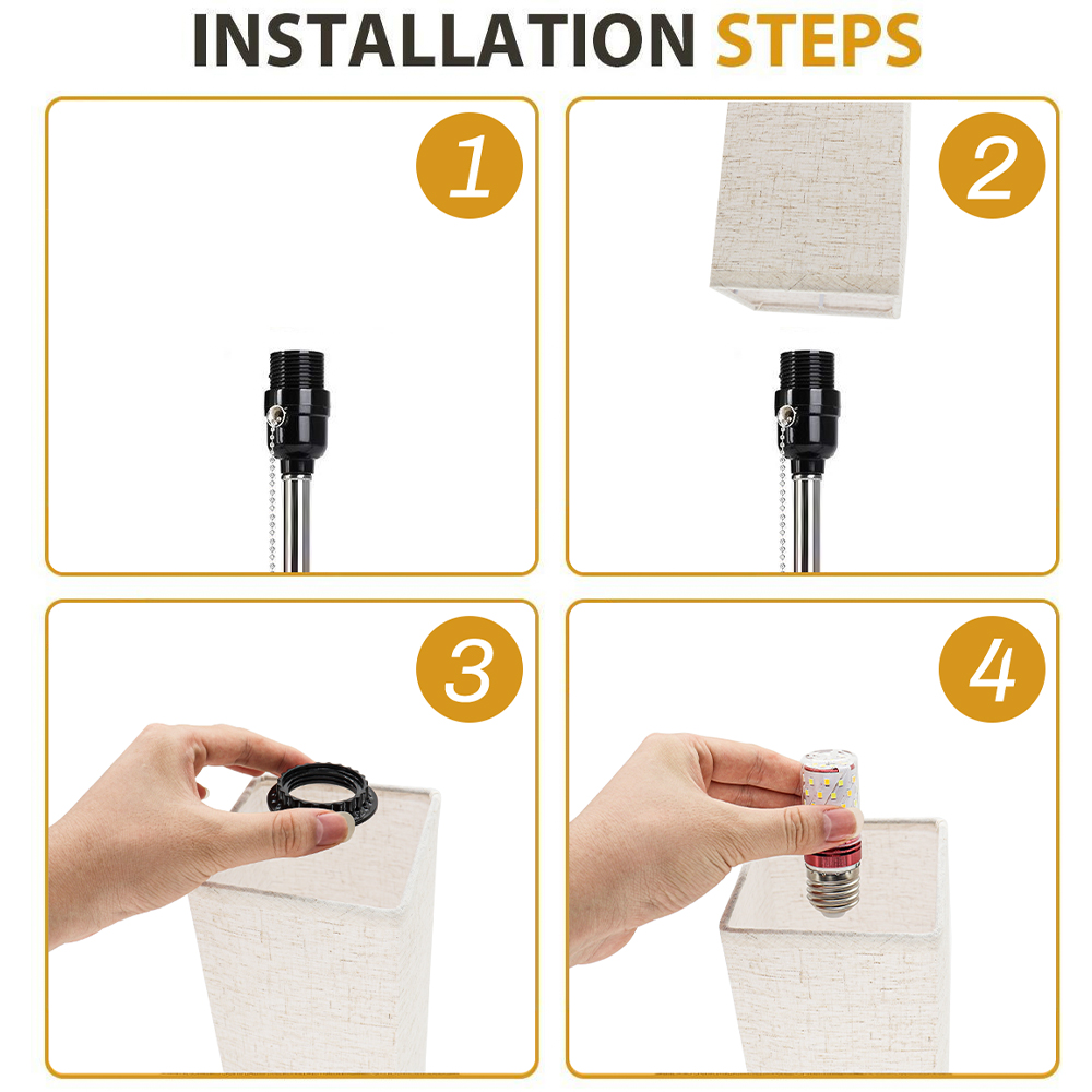 3 Colors Table Lamp Pull Ring Switch Lamp Minimalist Style - Image 5