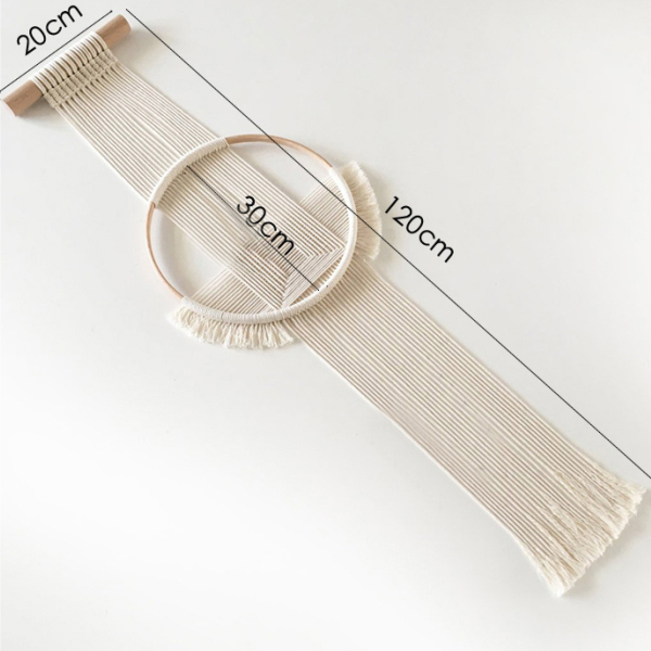 Creative Round Cotton Macrame Tapestry Wall Decoration - Image 3