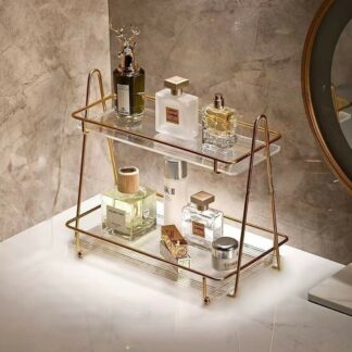 Luxury Anti-rust Cosmetic Storage Shelf for Room Decor