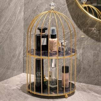 Iron Art Nordic Style Bird Cage Rack Cosmetic Organizer Rack