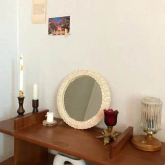 Simple Rattan Mirror Dresser Wall Decoration