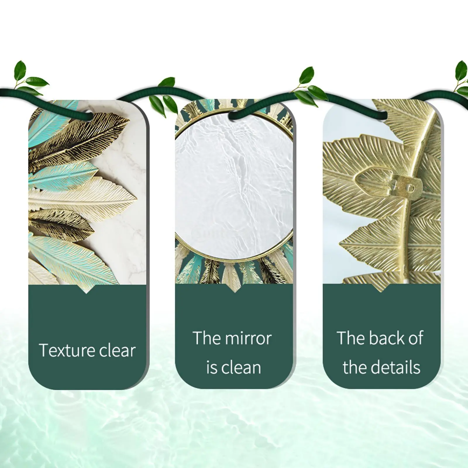 Iron Art Feather Boho Style Mirror Wall Decor - Image 4