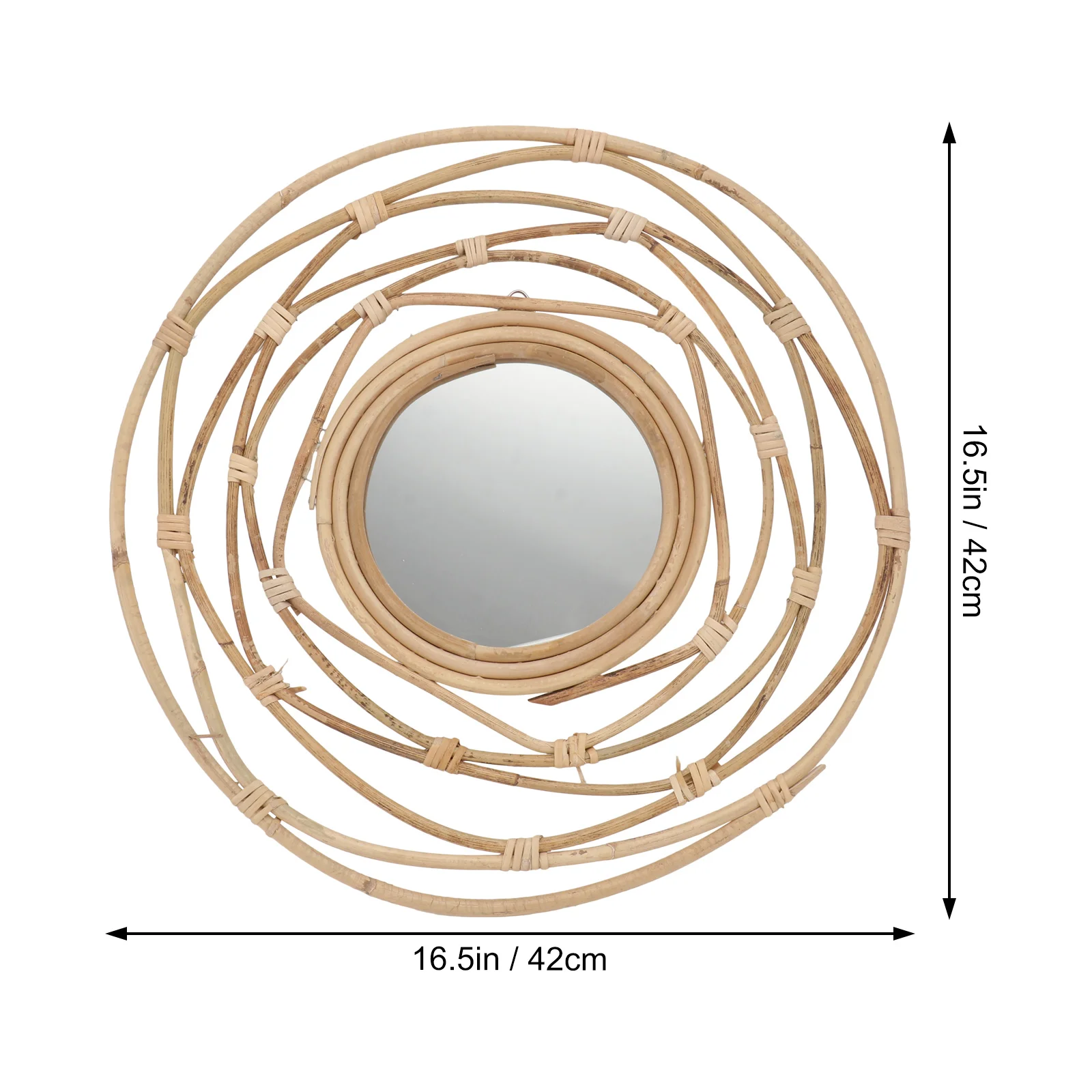 Wall Mirror Rattan Woven Wicker Decorative Frame - Image 6
