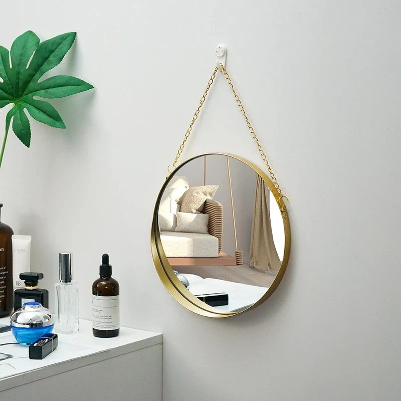 Fashion Gold Mirror with Hanging Chain Home Decoration - Image 2