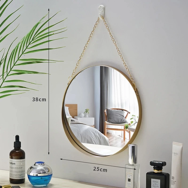 Fashion Gold Mirror with Hanging Chain Home Decoration - Image 3