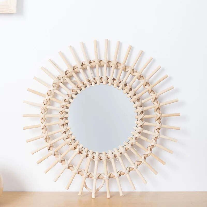 Nordic Willow Rattan Decorative Wall Mirror