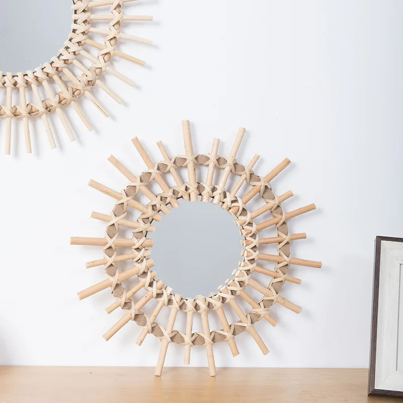 Nordic Willow Rattan Decorative Wall Mirror - Image 5