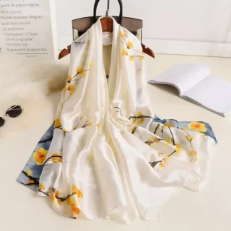 Luxury Brand Hijab Summer Women Soft long Print Silk Scarf Lady