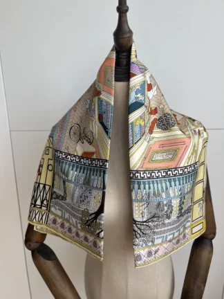 Yellow 100% Silk Scarf 90*90 Cm Square Shawl Twill Wrap For Women