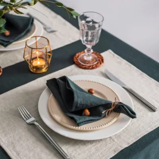 30x45cm Classical Soft Pure Linen Napkins for Table Decor, 4PCS