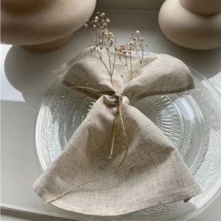 4PCS  Flax Classical Cotton Linen Napkins Dining Decor
