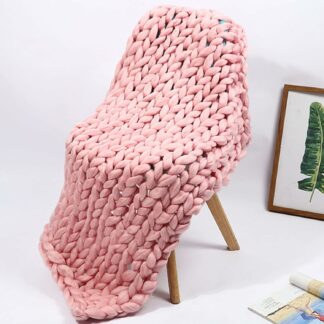 Chunky Knitted Yarn Wool Throw Sofa Blanket