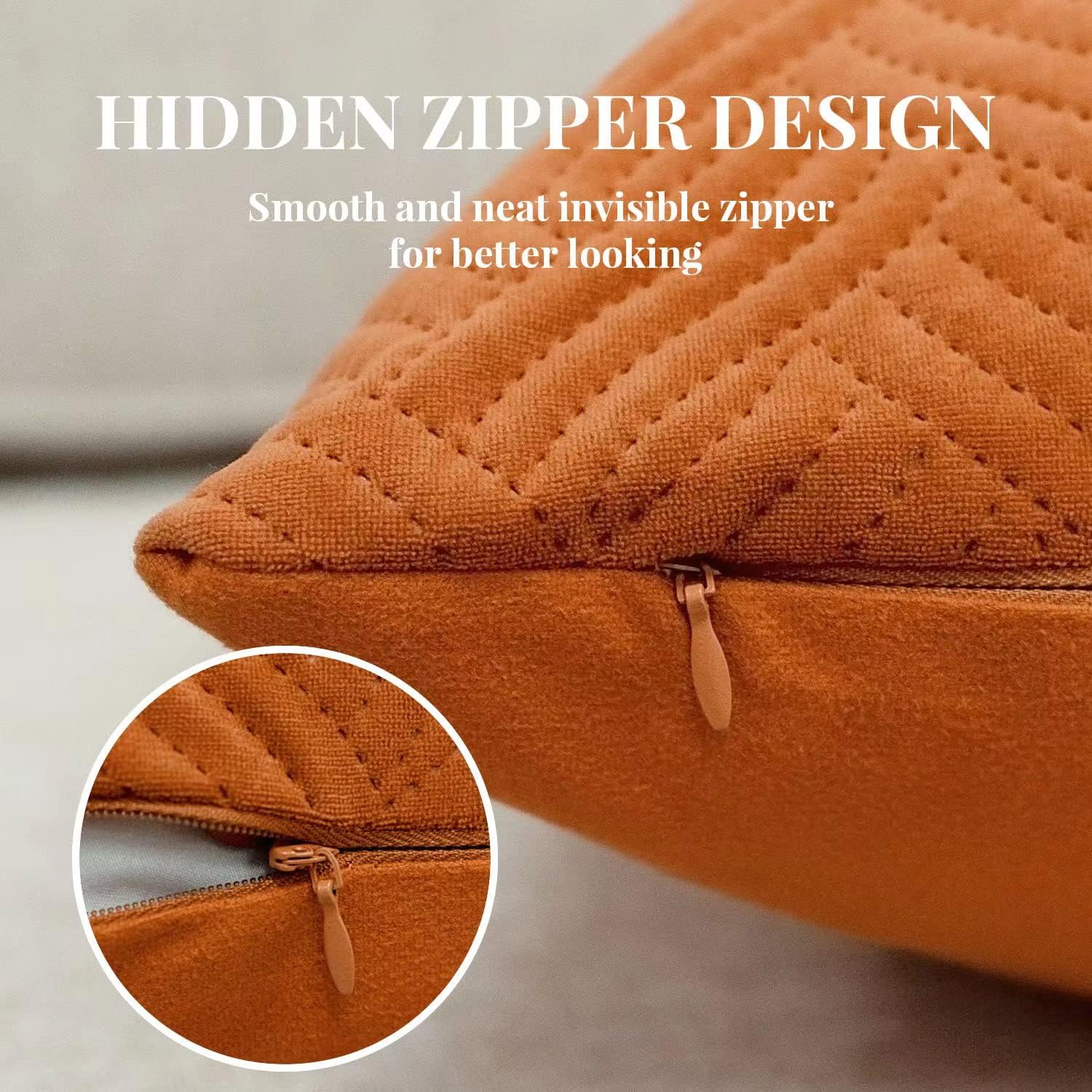 Set of 3 Quilted Velvet Pillowcase Home Decor, 45CM - Image 5