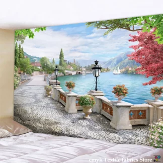 Beautiful Ancient Architecture Printed Wall Tapestry Home Decor