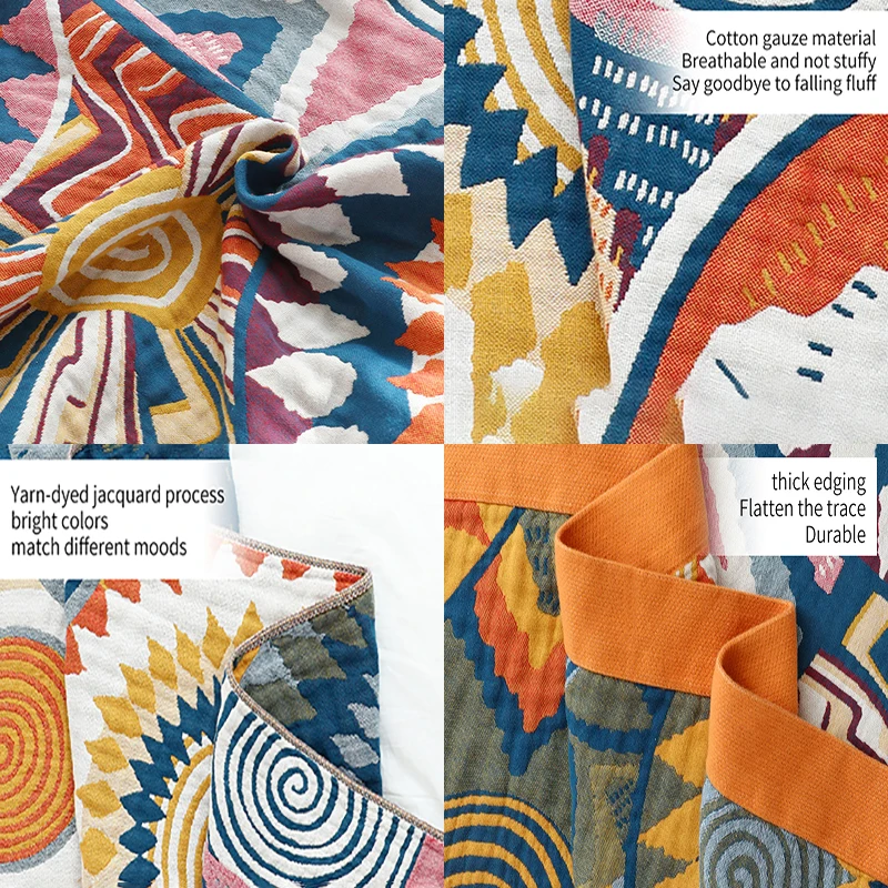 Boho Style Gauze Chic Cotton Muslin Blanket - Image 5