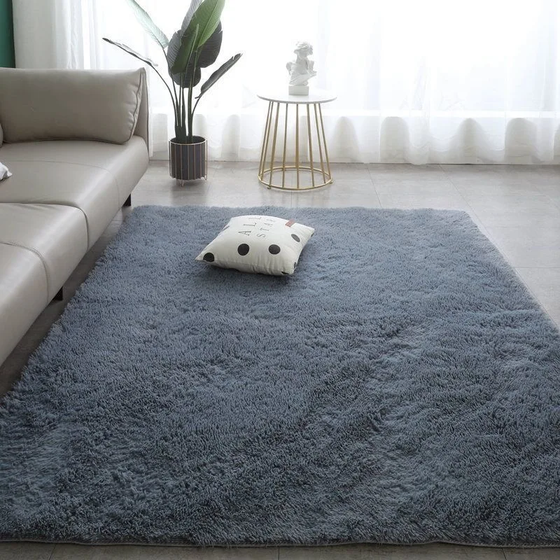 Grey Fluffy Plush Rug Carpets for Home Decor - Image 2