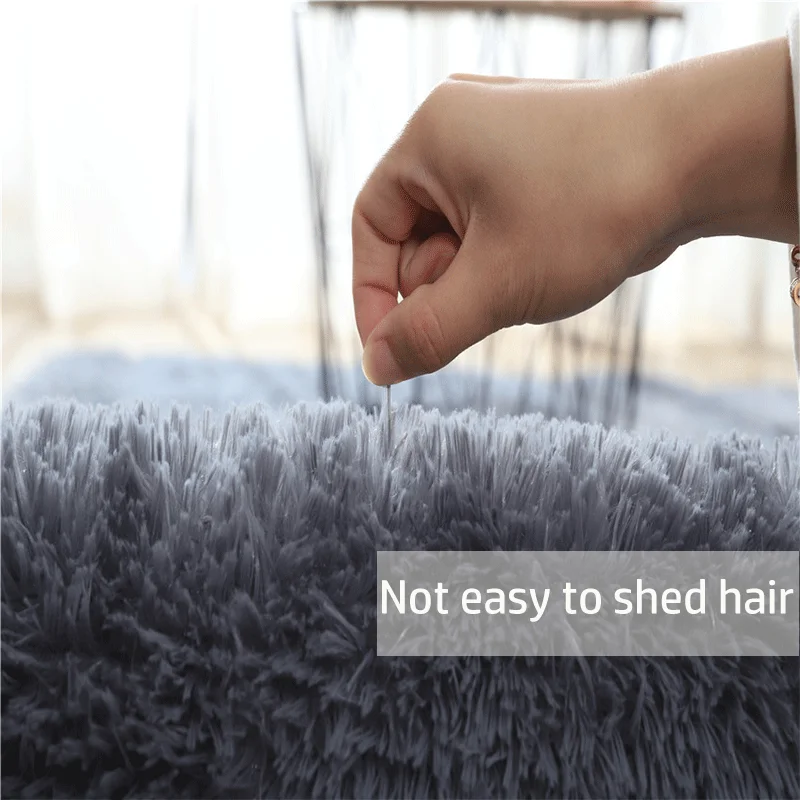 Grey Fluffy Plush Rug Carpets for Home Decor - Image 3