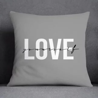Set of 2 Square Grey Pillowcase Printed Cushion Cover, 45x45cm