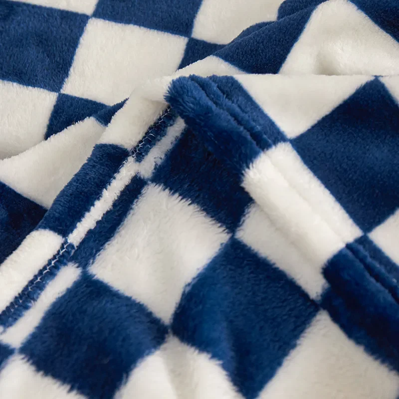 Ins Blue Checkerboard Classic Plaid Sofa Blanket - Image 6
