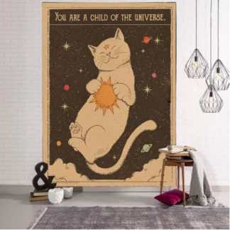 Kawaii Comics Cat Cute Wall Hanging Decorative Tapestry