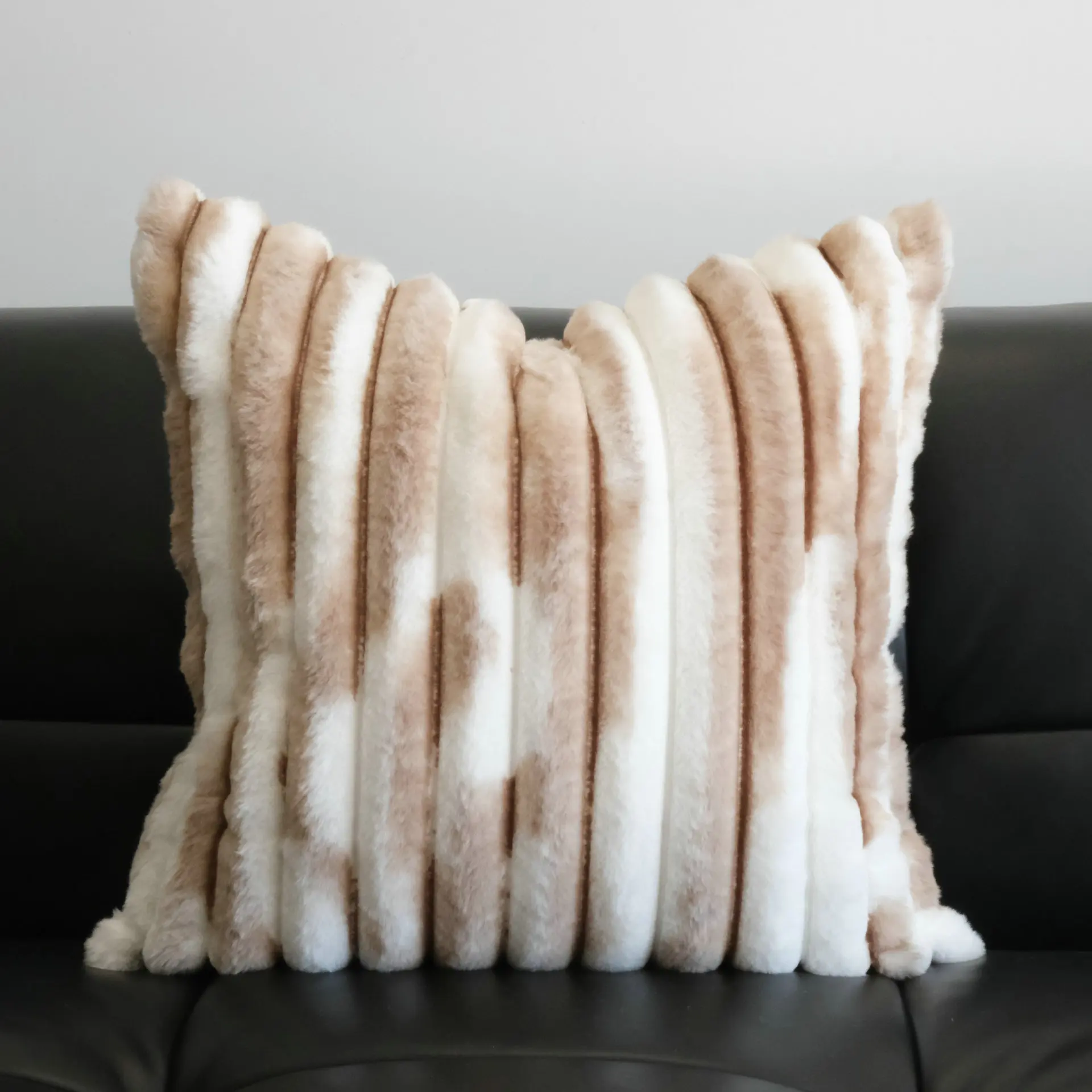 Set of 2 Modern Minimalist Rabbit Striped Tie Dyed Pillow Covers - Image 3