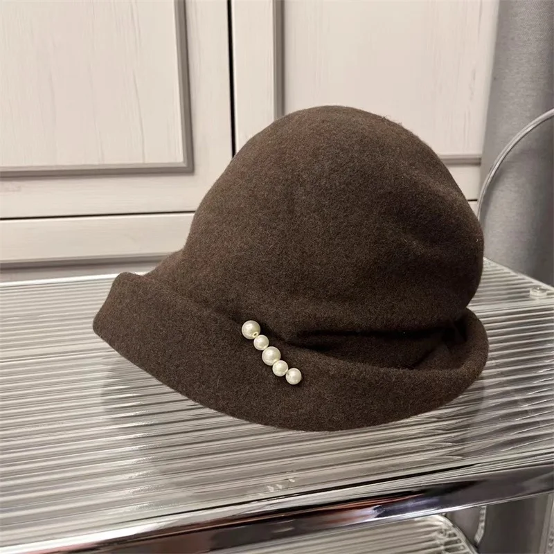 Korean High Quality Wool Blended Knitted Bucket Hats - Image 2