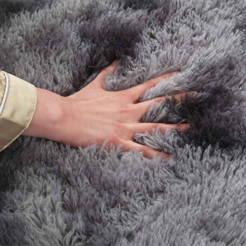Grey Fluffy Plush Rug Carpets for Home Decor - Image 4