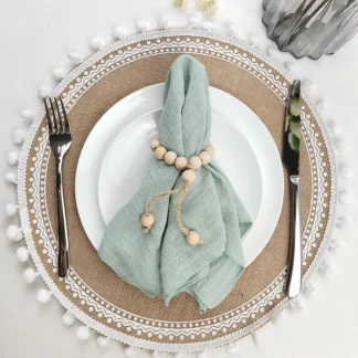 Set Of 4 Edge Sewing Cloth Sage green Napkins for Table Decor