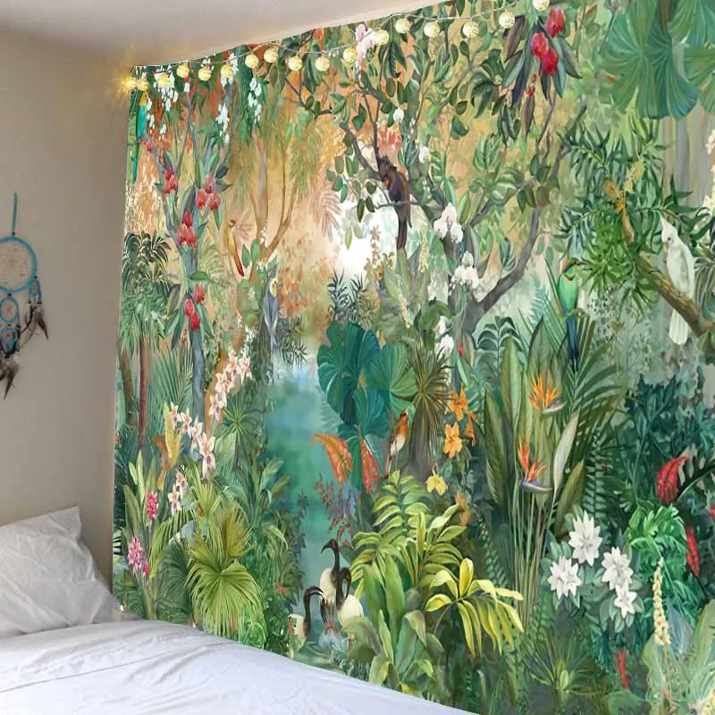 Tropical Jungle Wall Hanging Tapestry Decor - Image 3