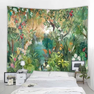 Tropical Jungle Wall Hanging Tapestry Decor