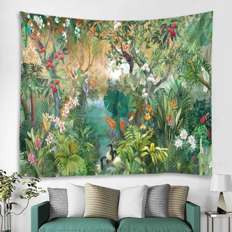 Tropical Jungle Wall Hanging Tapestry Decor - Image 5