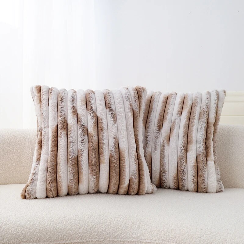 Set of 2 Modern Minimalist Rabbit Striped Tie Dyed Pillow Covers - Image 2