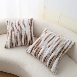 Set of 2 Modern Minimalist Rabbit Striped Tie Dyed Pillow Covers