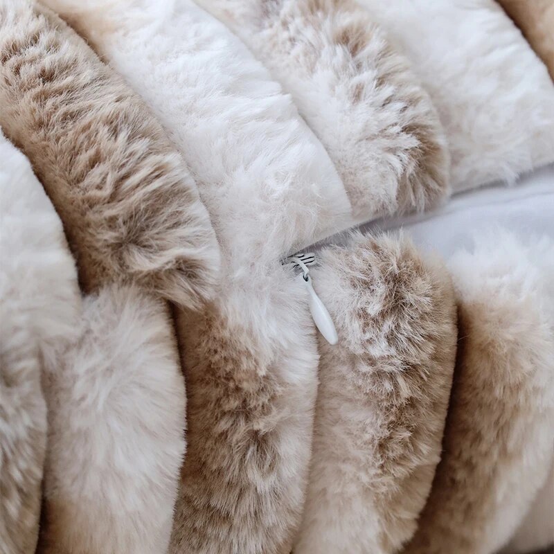 Set of 2 Modern Minimalist Rabbit Striped Tie Dyed Pillow Covers - Image 4