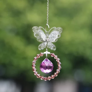 Crystal Butterfly Prism Ball Suncatcher Home Decor