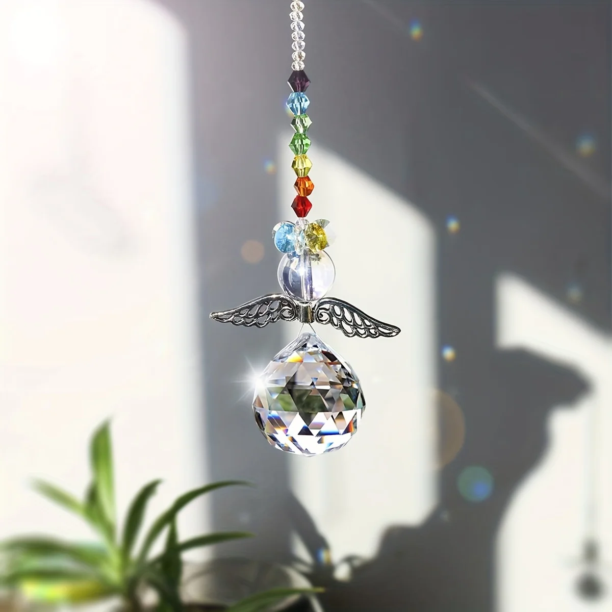 Angel Crystal Light Outdoor Suncatcher Home Hanging Decorations