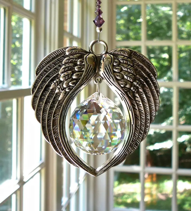 Angel Wings Crystal Hanging Prism Suncatcher - Image 4