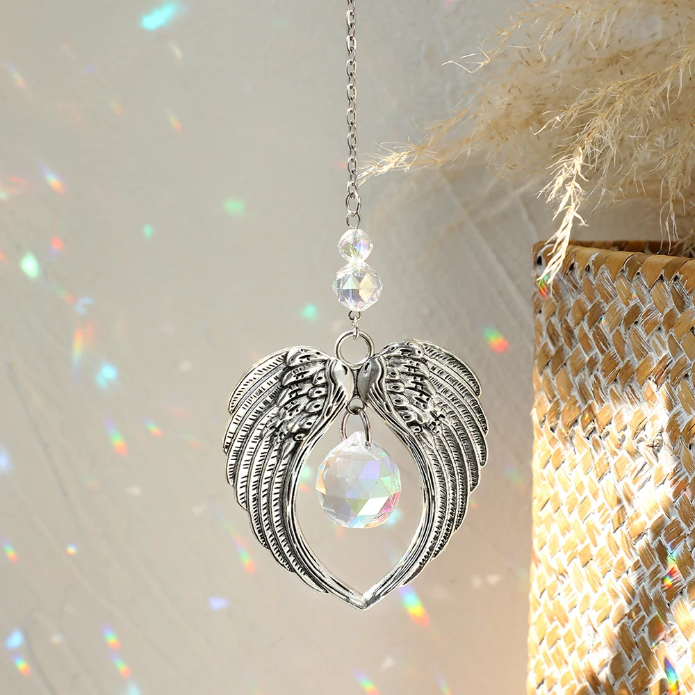 Angel Wings Crystal Hanging Prism Suncatcher - Image 2