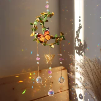 Butterfly Suncatcher Moon Crystal Suncatcher Prism Rainbow Maker