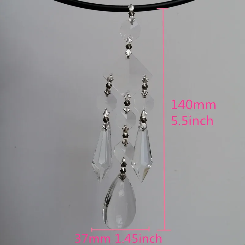 Clear Magic Crystal Chandelier Waterdrop Shape Pendant Prisms Suncatcher Ornament - Image 2