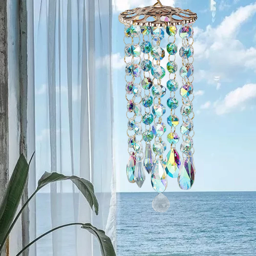Colorful Crystal Rhinestone Wind Chimes Suncatcher - Image 3