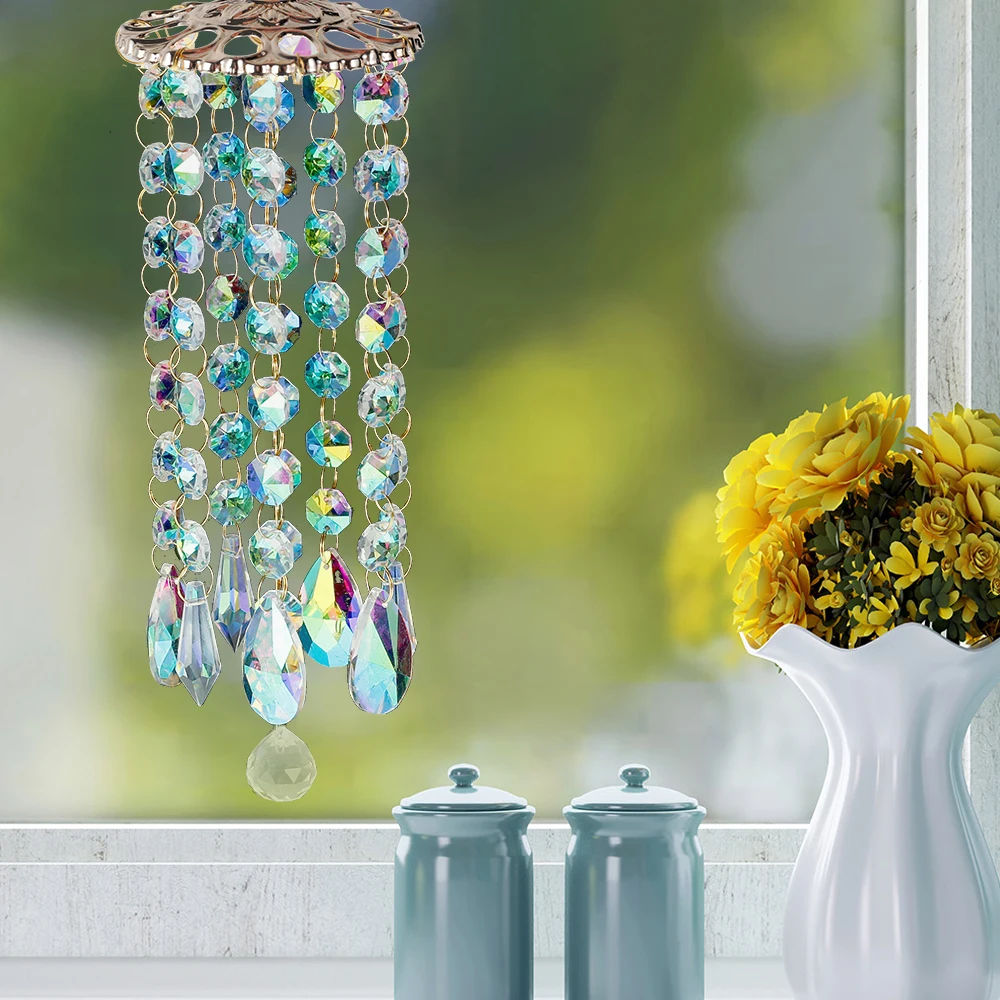 Colorful Crystal Rhinestone Wind Chimes Suncatcher - Image 4