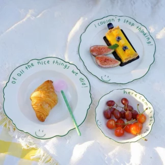 Creative Lace Smiling Face Plate Simplified Ceramic Plates