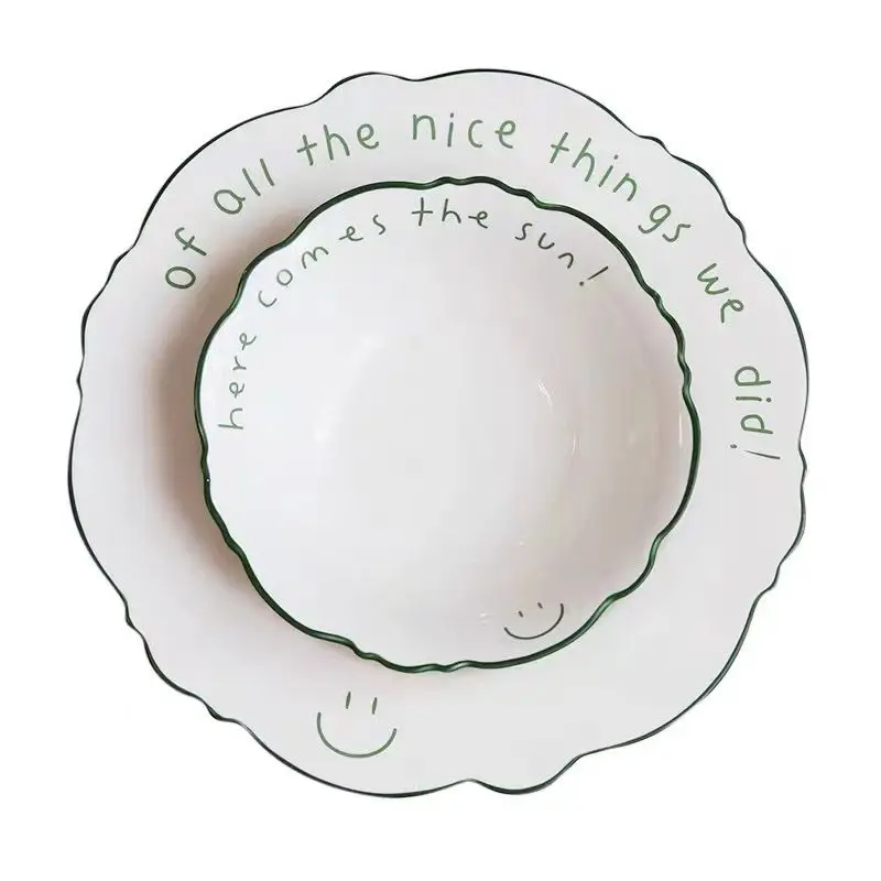 Creative Lace Smiling Face Plate Simplified Ceramic Plates - Image 4