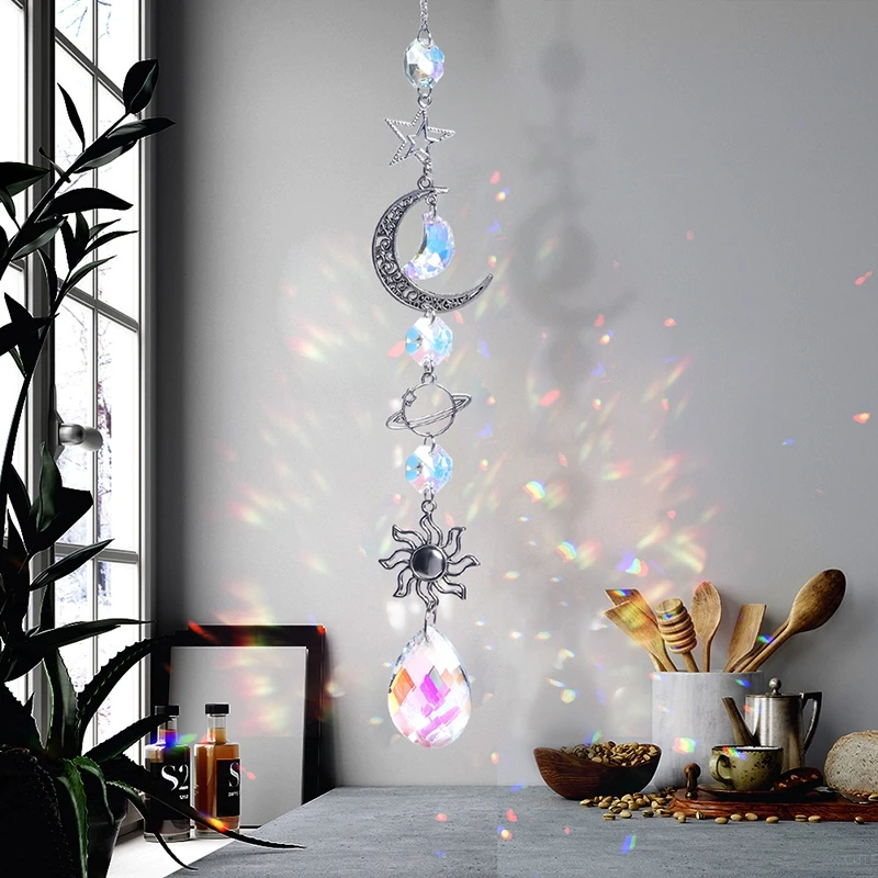 Colorful Crystal Prism Suncatcher Wind Chimes Hanging - Image 2
