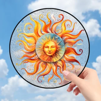 Glass Pattern Sun Decor Stained Suncatcher for Window Hangings