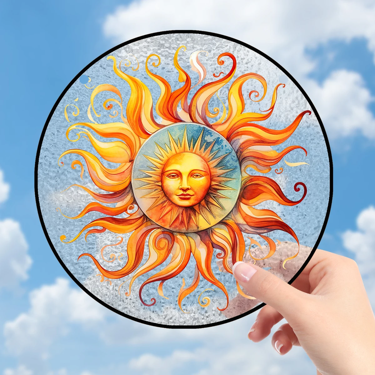 Glass Pattern Sun Decor Stained Suncatcher for Window Hangings